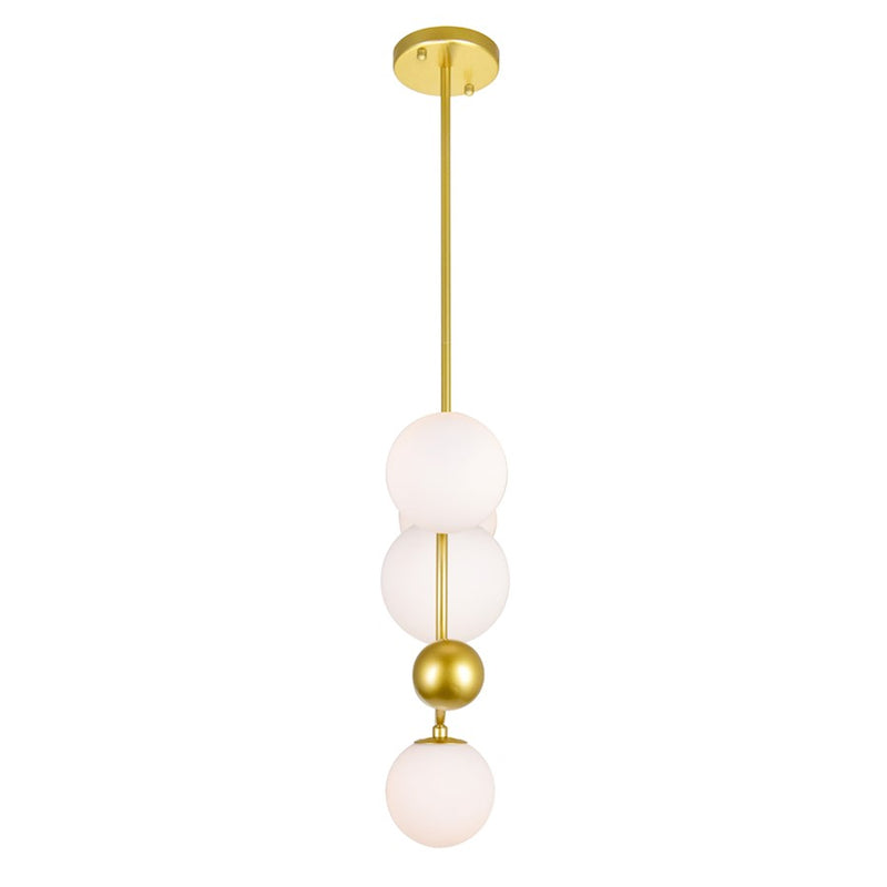 CWI Celeste 4 Light Down Pendant, Medallion Gold/Frosted