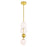 CWI Celeste 4 Light Down Pendant, Medallion Gold/Frosted
