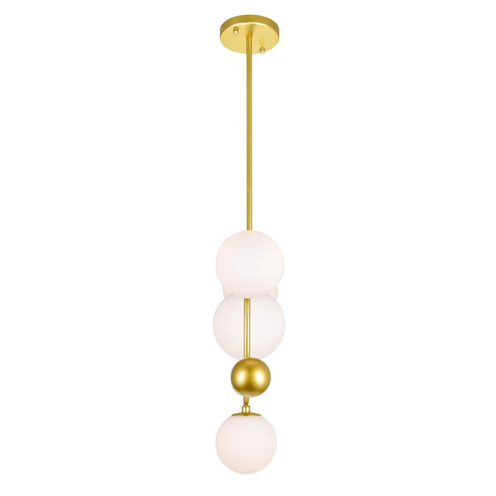 CWI Celeste 4 Light Down Pendant, Medallion Gold/Frosted