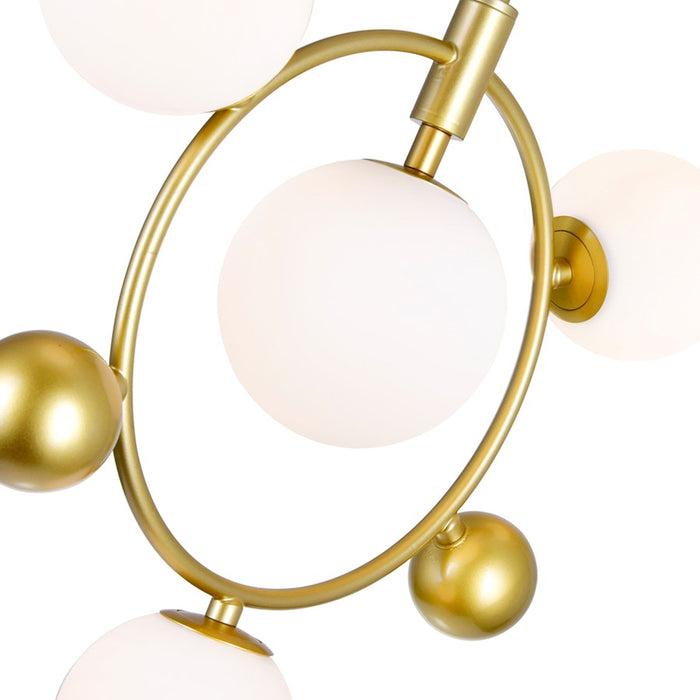 CWI Celeste 4 Light Down Pendant, Medallion Gold/Frosted