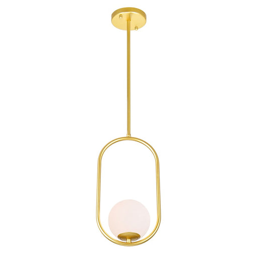 CWI Celeste 1 Light 8" Down Mini Pendant, Medallion Gold/Frosted