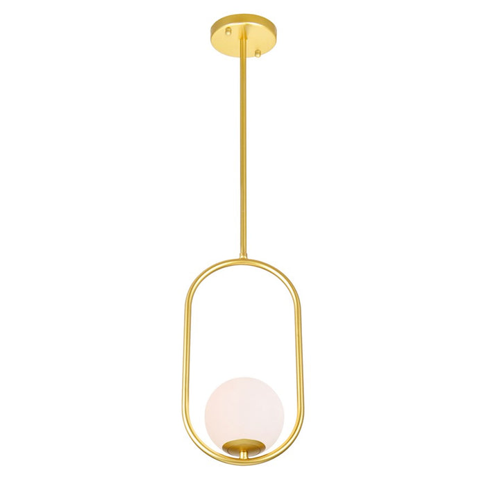 CWI Celeste 1 Light 8" Down Mini Pendant, Medallion Gold/Frosted