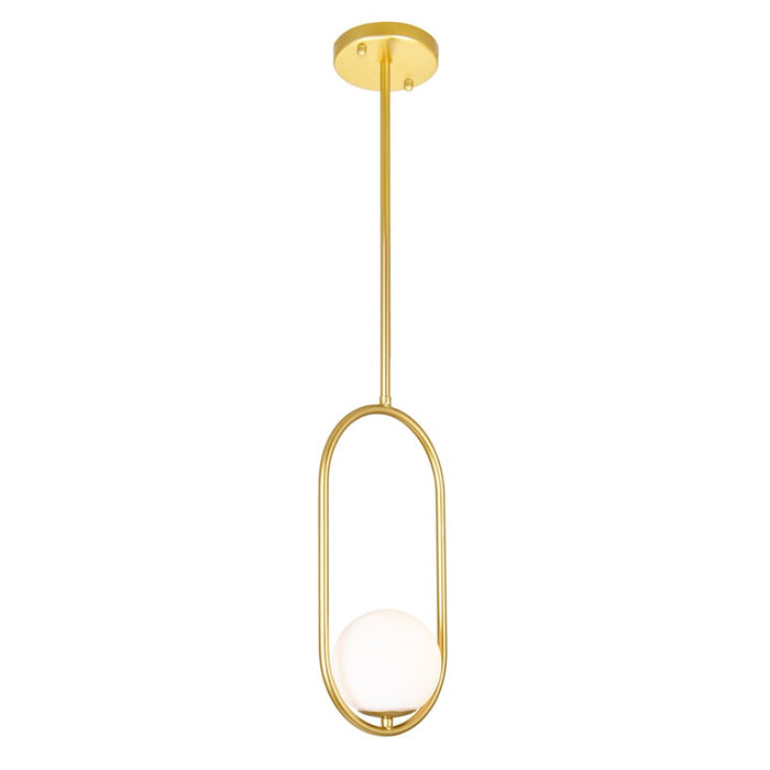 CWI Celeste 1 Light 8" Down Mini Pendant, Medallion Gold/Frosted