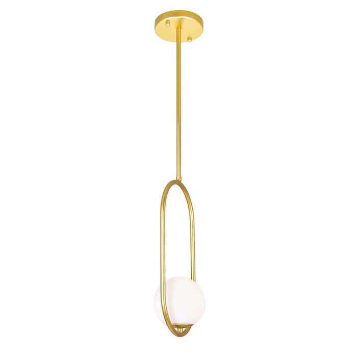 CWI Celeste 1 Light 8" Down Mini Pendant, Medallion Gold/Frosted