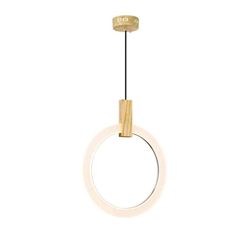 CWI Lighting Anello Down Pendant, White Oak