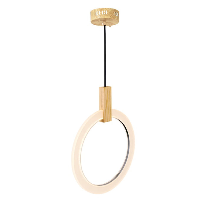 CWI Lighting Anello Down Pendant, White Oak