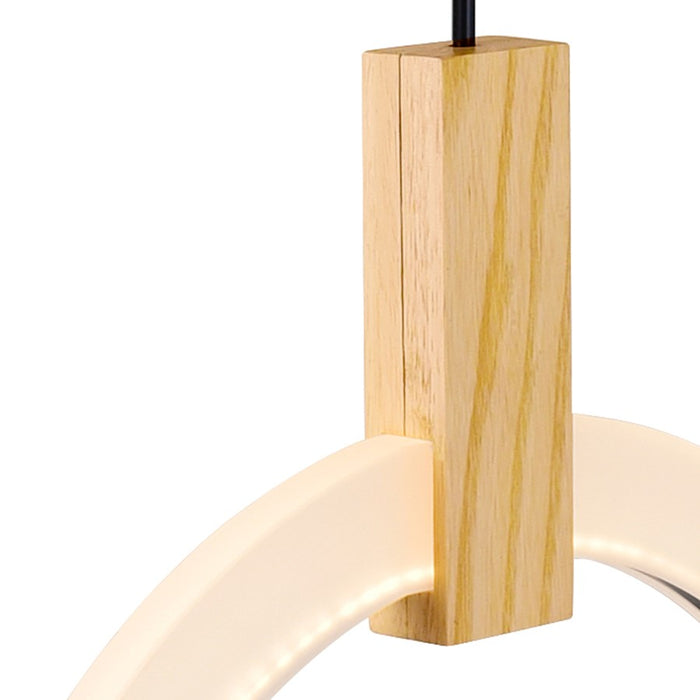CWI Lighting Anello Down Pendant, White Oak