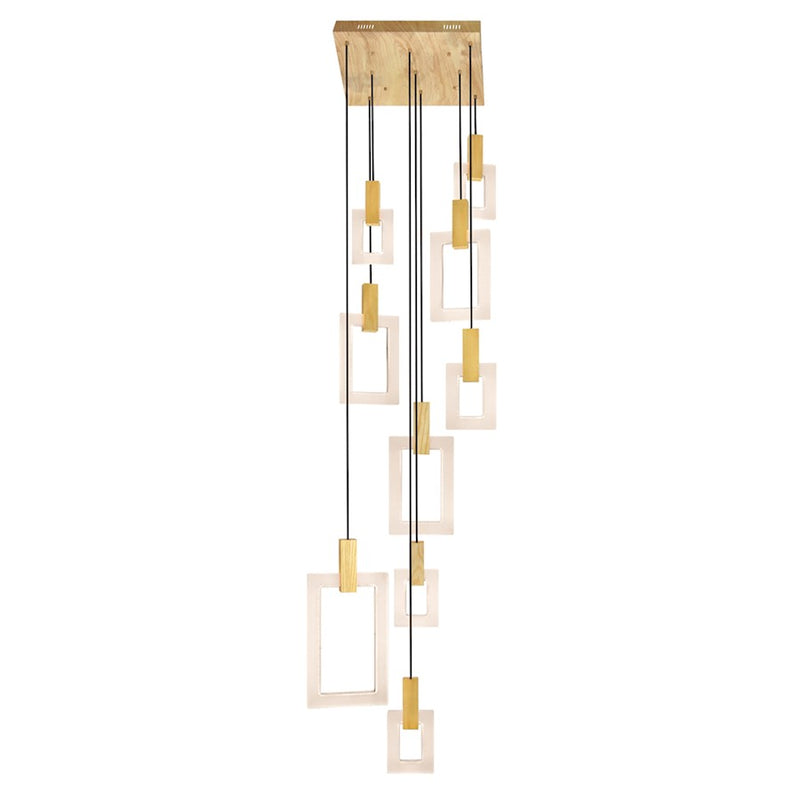 CWI Lighting Anello 24" Multi Point Pendant, White Oak