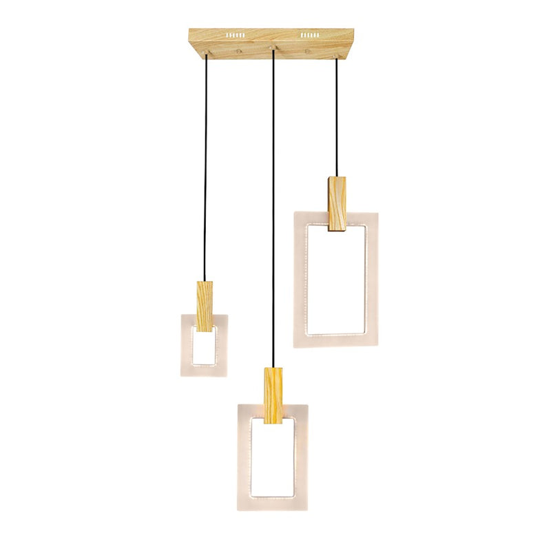 CWI Lighting Anello 26" Chandelier, White Oak