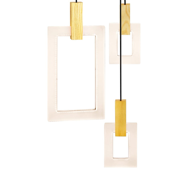CWI Lighting Anello 26" Chandelier, White Oak