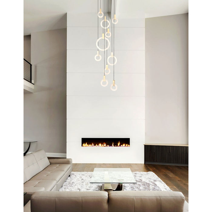 CWI Lighting Anello 32" Multi Point Pendant, White Oak