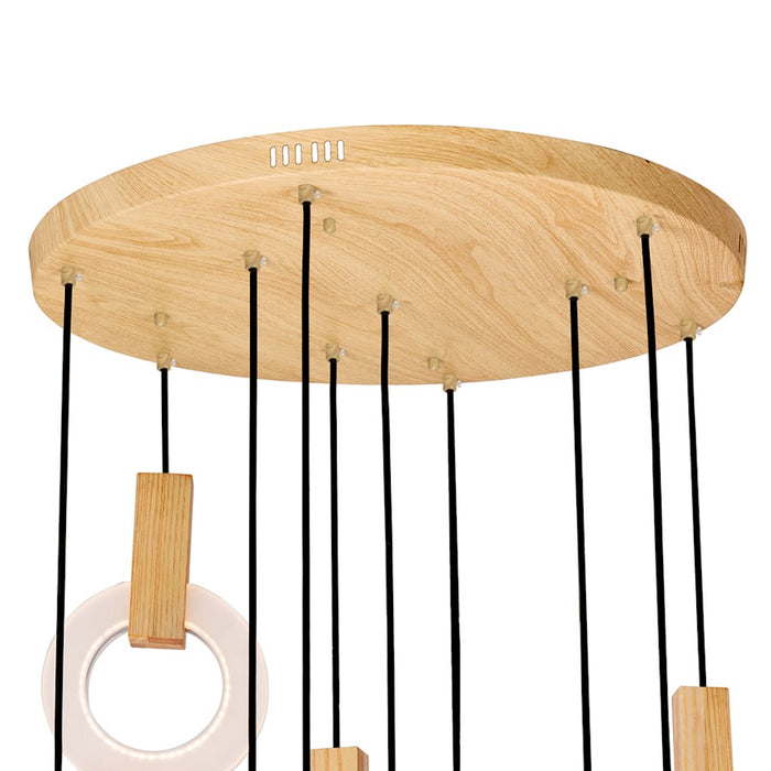 CWI Lighting Anello 32" Multi Point Pendant, White Oak