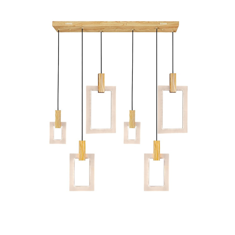 CWI Lighting Anello 48" Chandelier, White Oak