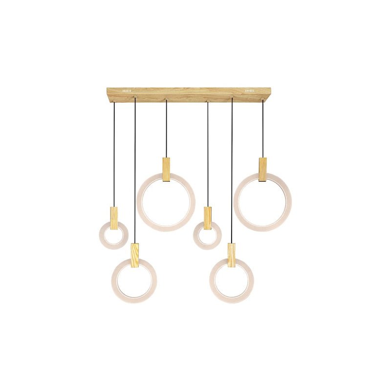 CWI Lighting Anello 52" Chandelier, White Oak