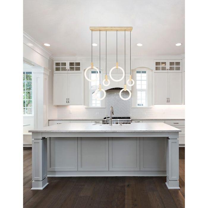 CWI Lighting Anello 52" Chandelier, White Oak