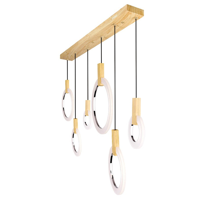 CWI Lighting Anello 52" Chandelier, White Oak