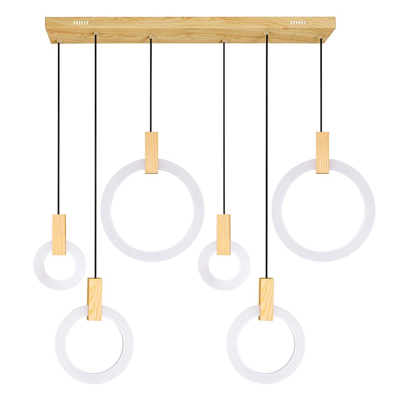 CWI Lighting Anello 52" Chandelier, White Oak