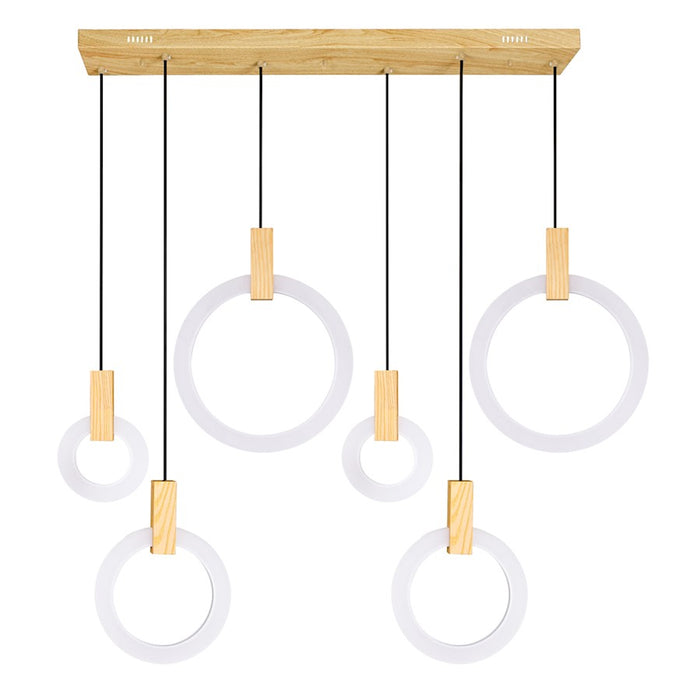 CWI Lighting Anello 52" Chandelier, White Oak