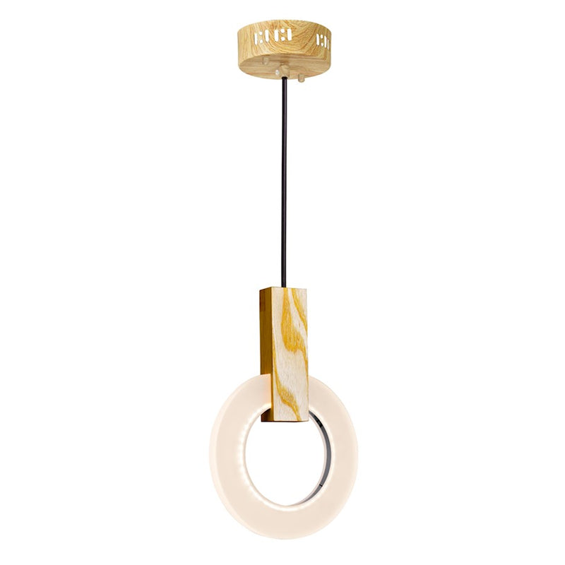 CWI Lighting Anello Down Mini Pendant, White Oak