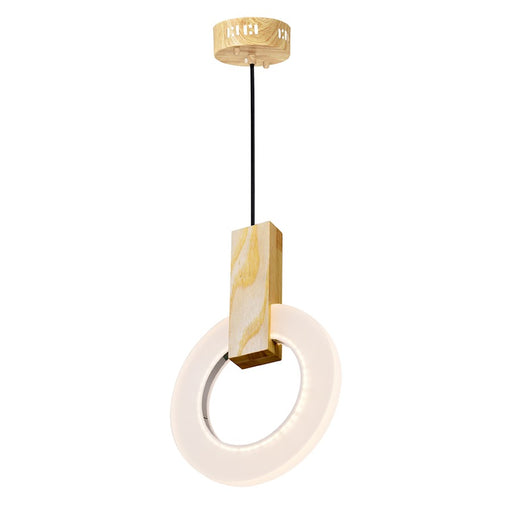 CWI Lighting Anello Down Mini Pendant, White Oak