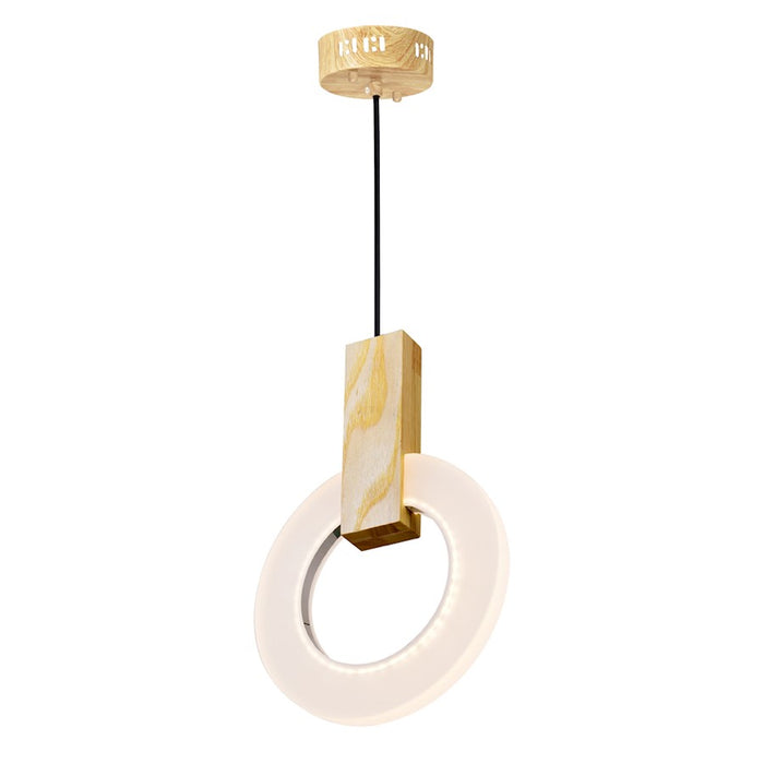 CWI Lighting Anello Down Mini Pendant, White Oak