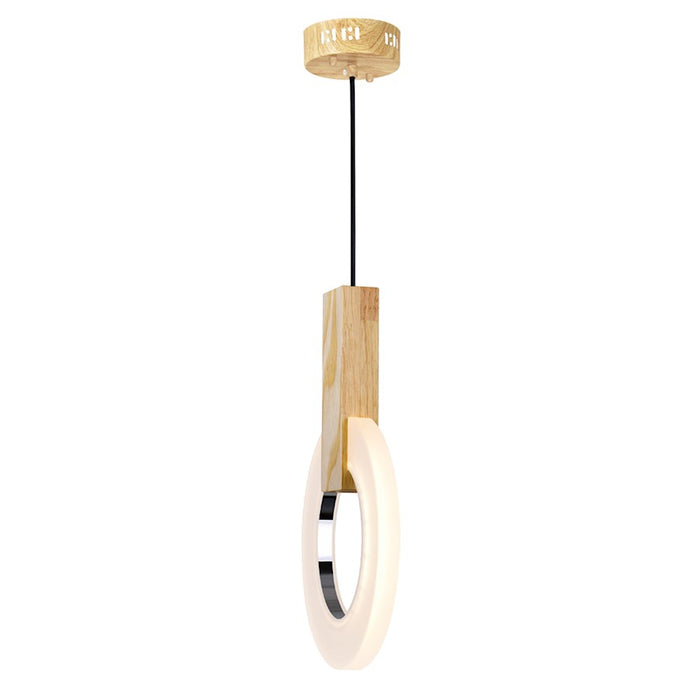 CWI Lighting Anello Down Mini Pendant, White Oak