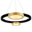 CWI Lighting Deux Lunes Down 20" Chandelier, Sun Gold/Black
