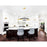 CWI Lighting Deux Lunes Down 37" Chandelier, Sun Gold/Black