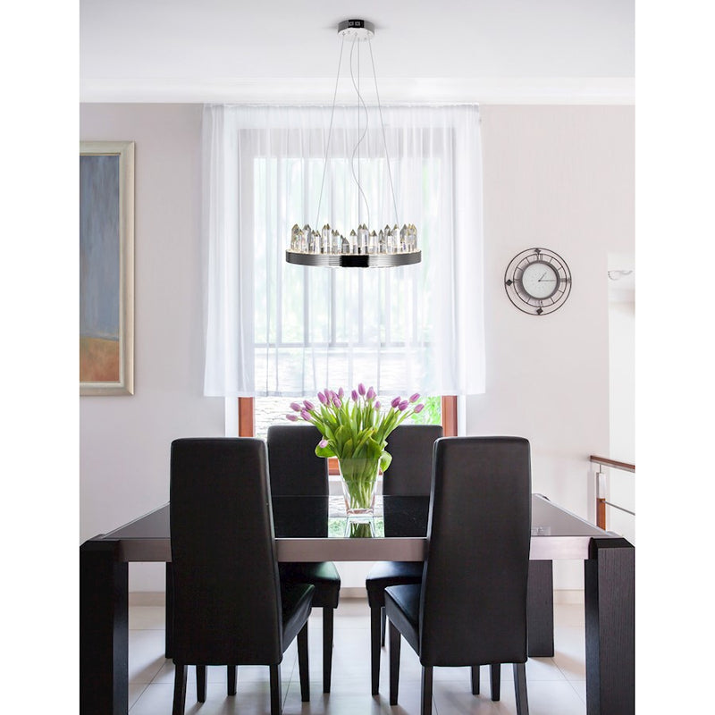 CWI Lighting Agassiz 18" Up Chandelier, Polished Nickel