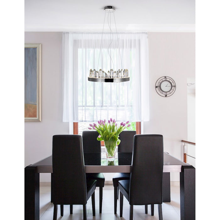 CWI Lighting Agassiz 18" Up Chandelier, Polished Nickel