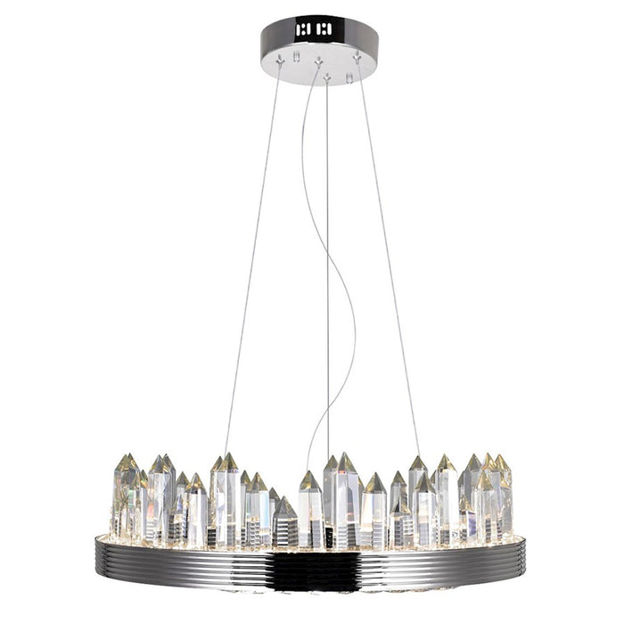 CWI Lighting Agassiz 18" Up Chandelier, Polished Nickel