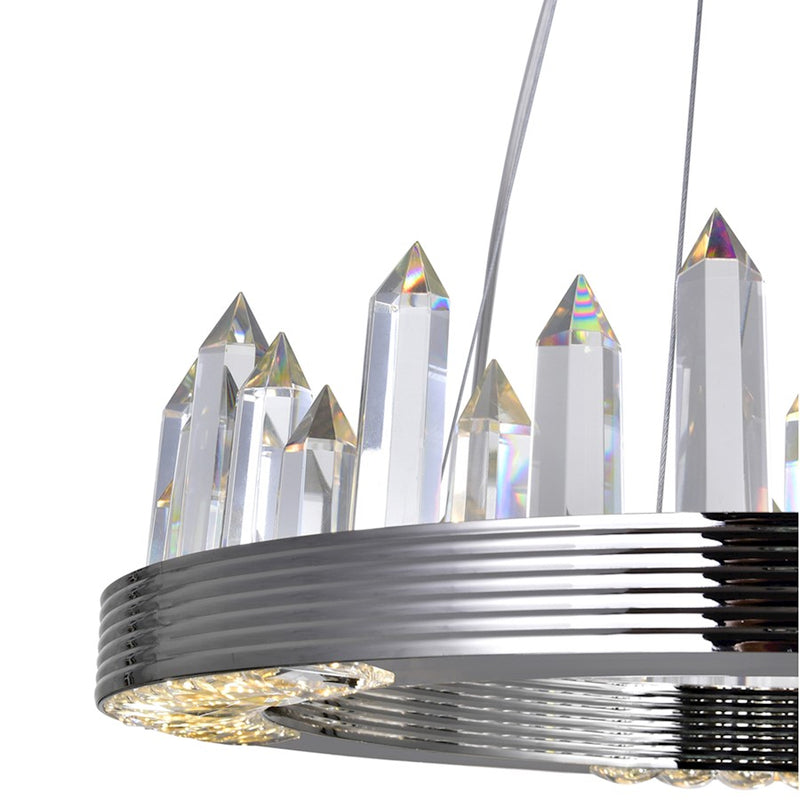CWI Lighting Agassiz 18" Up Chandelier, Polished Nickel