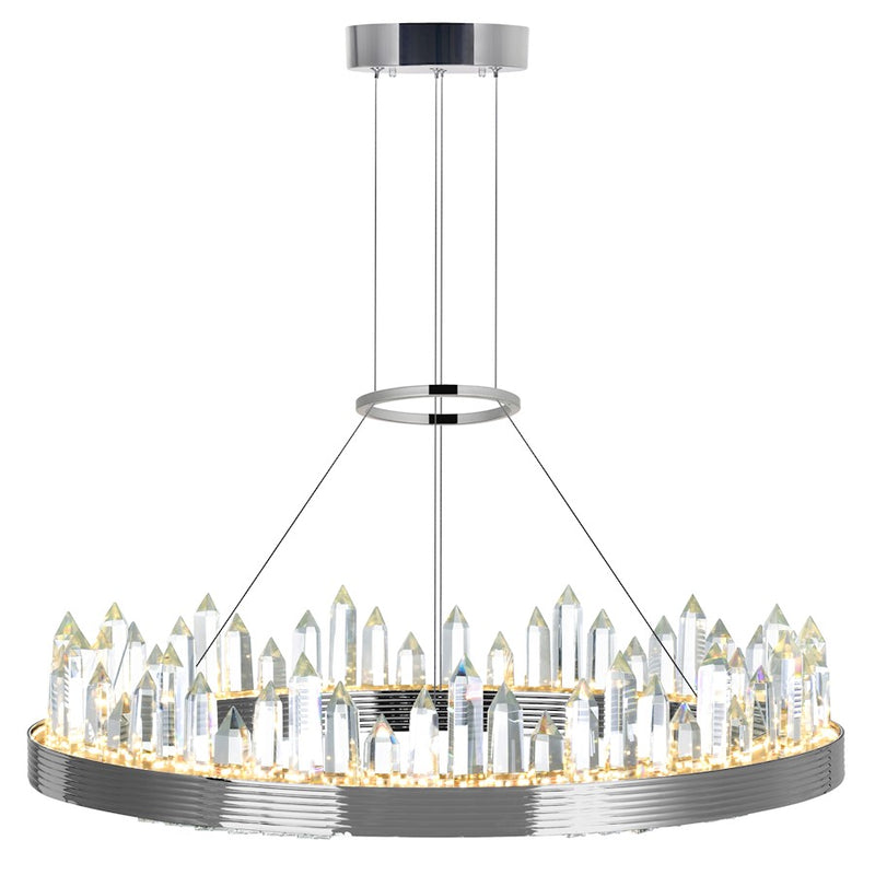 CWI Lighting Agassiz 24" Up Chandelier, Polished Nickel
