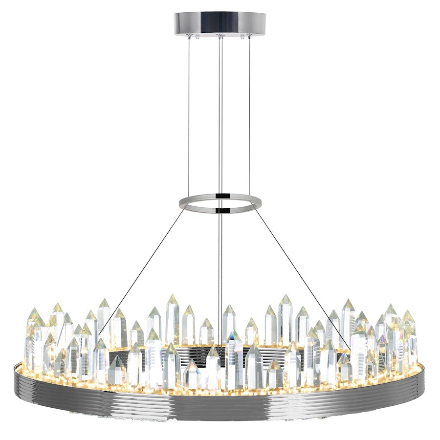 CWI Lighting Agassiz 24" Up Chandelier, Polished Nickel - 1218P24-613