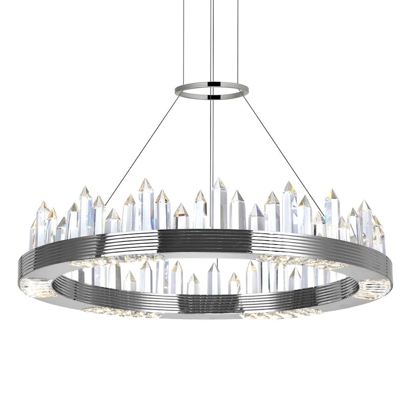CWI Lighting Agassiz 24" Up Chandelier, Polished Nickel