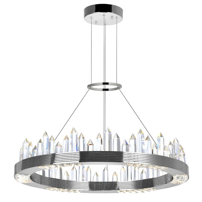 CWI Lighting Agassiz 24" Up Chandelier, Polished Nickel