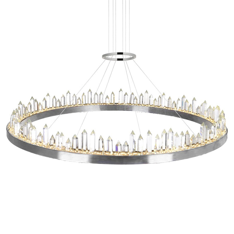 CWI Lighting Agassiz 40" Up Chandelier, Polished Nickel
