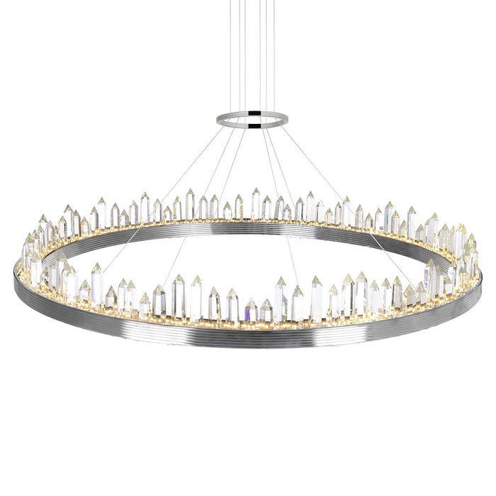 CWI Lighting Agassiz 40" Up Chandelier, Polished Nickel