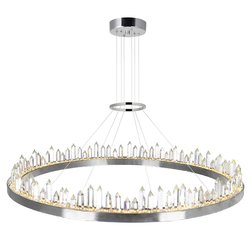 CWI Lighting Agassiz 40" Up Chandelier, Polished Nickel
