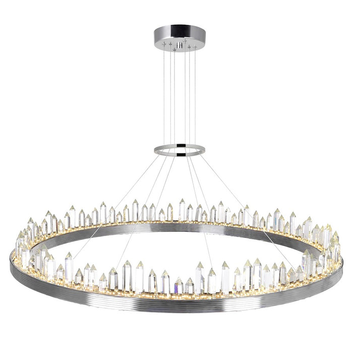CWI Lighting Agassiz 40" Up Chandelier, Polished Nickel