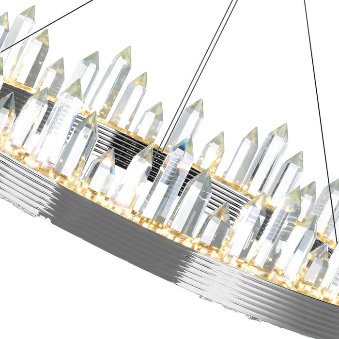 CWI Lighting Agassiz 40" Up Chandelier, Polished Nickel