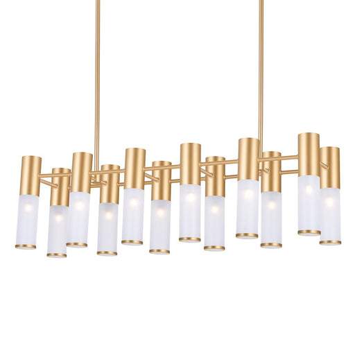 CWI Lighting Pipes 12 Light Chandelier, Sun Gold/Frosted
