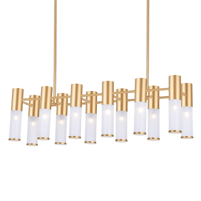 CWI Lighting Pipes 12 Light Chandelier, Sun Gold/Frosted