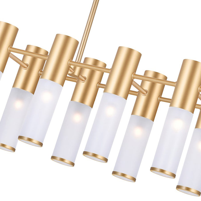 CWI Lighting Pipes 12 Light Chandelier, Sun Gold/Frosted