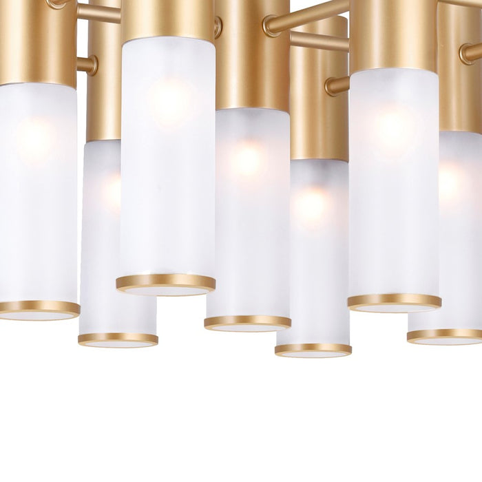 CWI Lighting Pipes 21 Light Chandelier, Sun Gold/Frosted