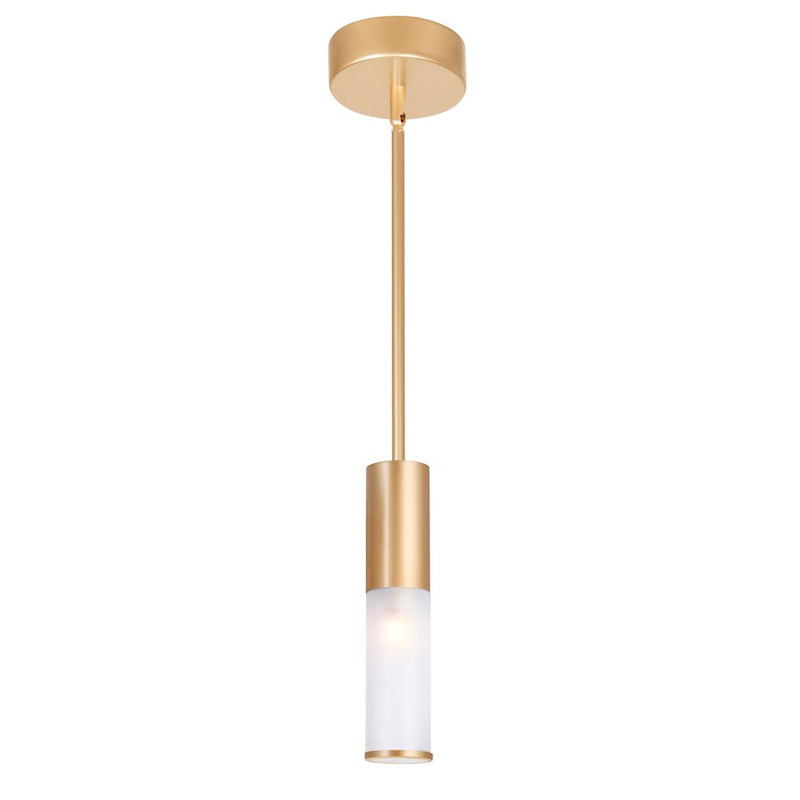CWI Lighting Pipes 1 Light Down Mini Pendant, Sun Gold/Frosted