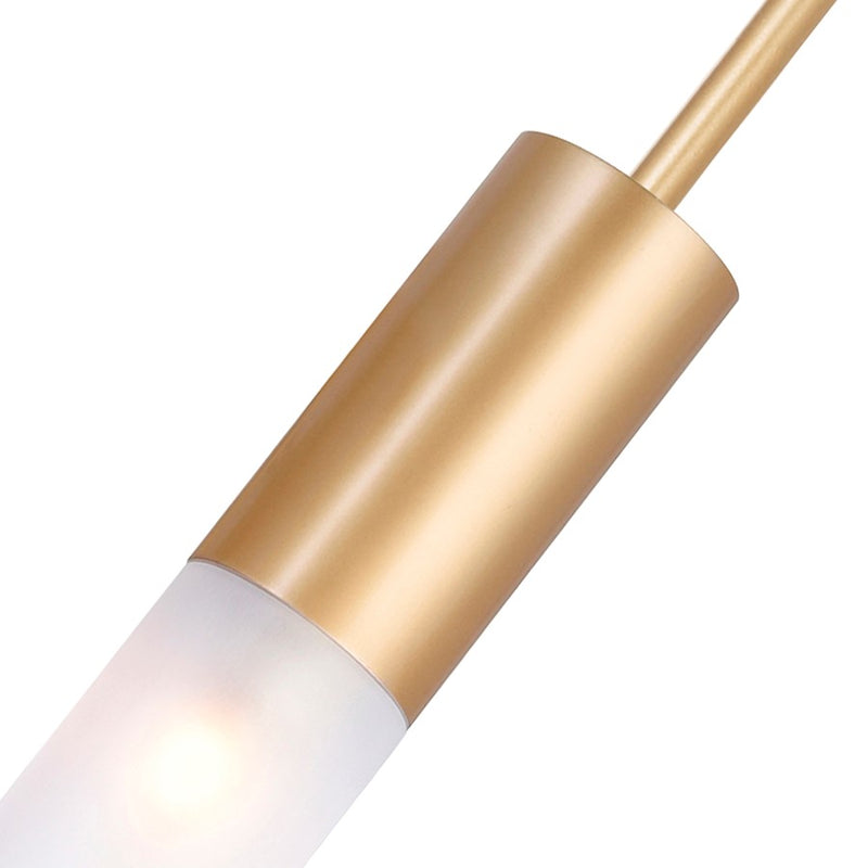 CWI Lighting Pipes 1 Light Down Mini Pendant, Sun Gold/Frosted