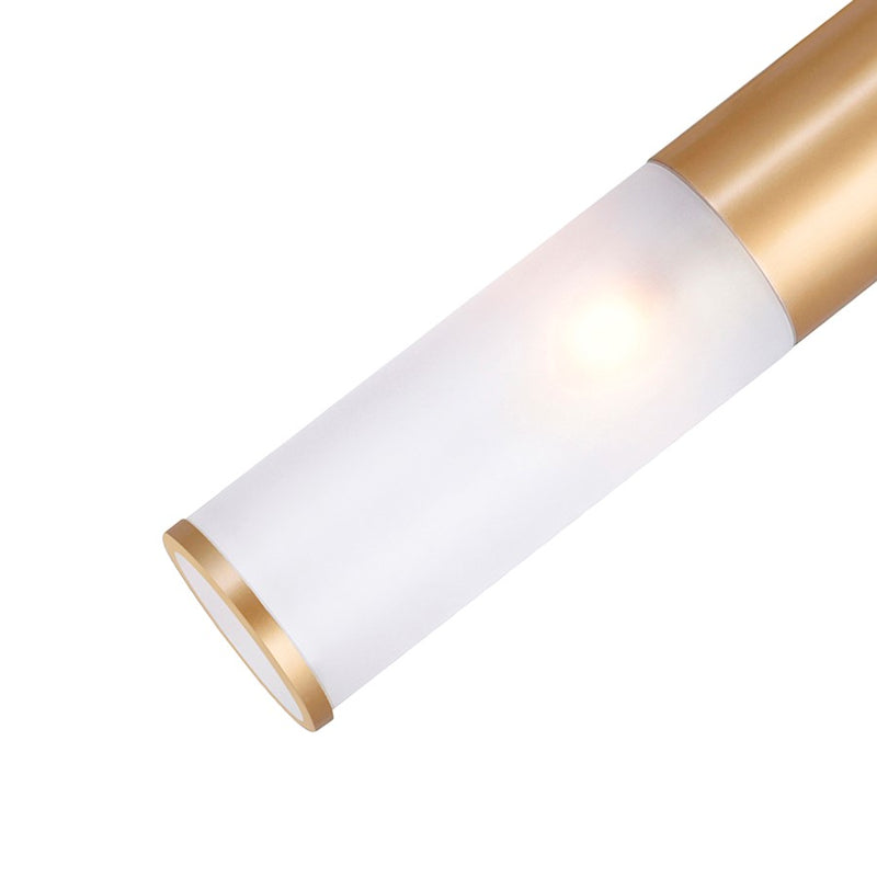 CWI Lighting Pipes 1 Light Down Mini Pendant, Sun Gold/Frosted