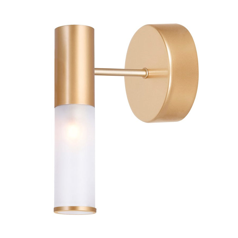 CWI Lighting Pipes 1 Light Wall Sconce, Sun Gold/Frosted