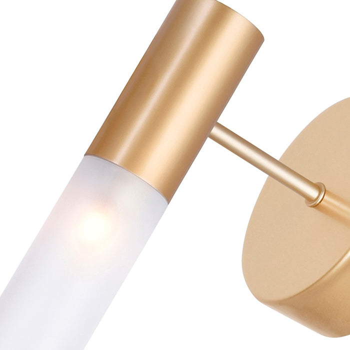 CWI Lighting Pipes 1 Light Wall Sconce, Sun Gold/Frosted